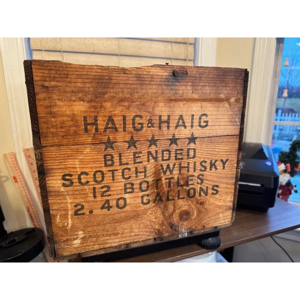 Vintage Haig &‎ Haig Blended Scotch Whisky Wooden Crate Display Decor